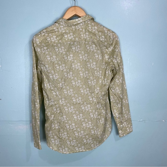 J Crew Slim Fit Liberty Capel Floral Organic Cotton Button Down Shirt Green Sz 4 - Picture 5 of 5